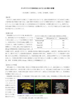 タモギタケの子実体形成における LED 照射の影響