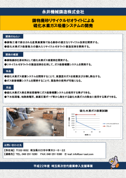 永井機械鋳造株式会社 鋳物廃砂リサイクルゼオライトによる 硫化水素