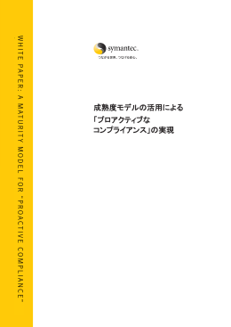 成熟度モデルの活用による 「プロアクティブな