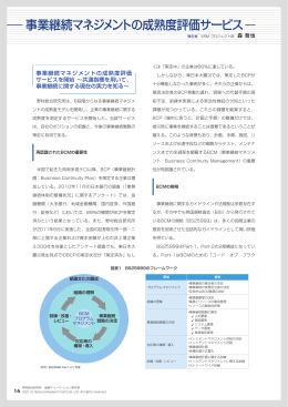 事業継続マネジメントの成熟度評価サービス - Nomura Research Institute