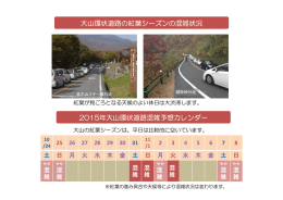 2015年大山環状道路混雑予想カレンダー 大山環状道路の紅葉シーズン