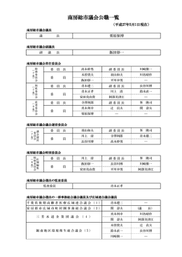 南房総市議会公職一覧