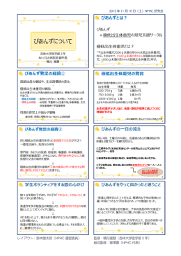 レイアウト：鈴木健太郎（NPHC 運営委員） 監修：頼元雅慧（杏林大学