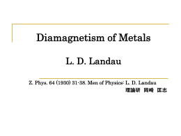 Diamagnetism of Metals - Caltech Particle Theory