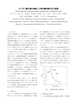マンガン酸化物の凍結した相分離状態の圧力効果