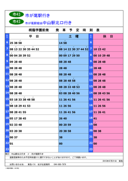 市が尾駅経由中山駅北口行き 市が尾駅行き
