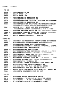 北口良平氏 プロフィール - 一般財団法人大阪府バスケットボール協会