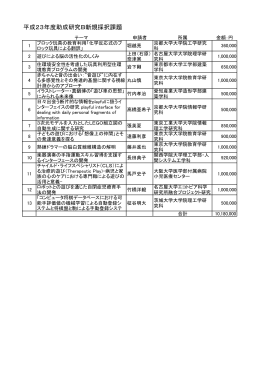 平成23年度助成研究B新規採択課題