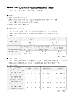 平成26年度岡山県内の賃金関係調査報告（概要）