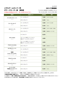 メダルゲームホッパー用 ギヤードモーター組 価格表