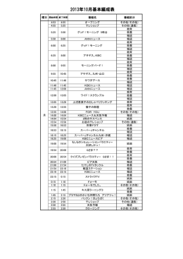 2013年10月基本編成表