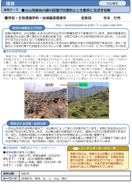 火山荒廃地の緑の回復が災害防止と生態系に及ぼす役割