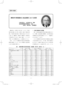 調味料の開発動向と食品産業における役割