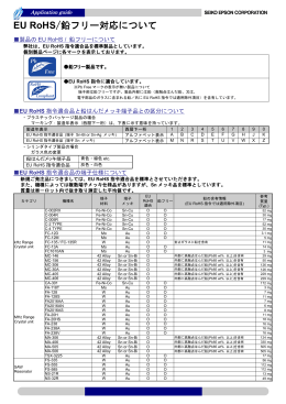 EU RoHS/鉛フリー対応について