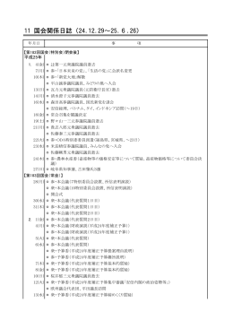 11 国会関係日誌（24.12.29～25.6.26）