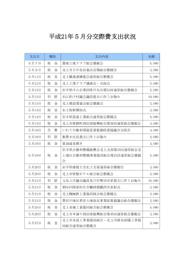 平成21年5月分交際費支出状況