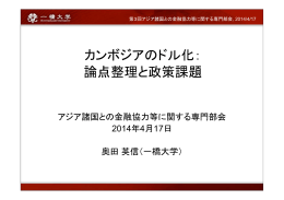 カンボジアのドル化： 論点整理と政策課題
