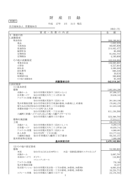 財産目録 - 社会福祉法人 青葉福祉会