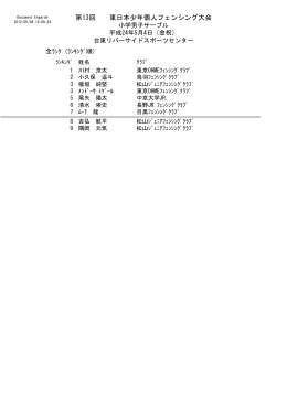 第13回 東日本少年個人フェンシング大会