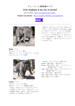 チューリッヒ動物園のゾウ 【 】 The Elephants in the Zoo of Zurich
