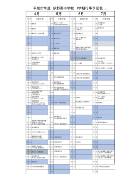 平成27年度 伊野南小学校 1学期行事予定表 H27.3.13 4月 5月 6月 7月