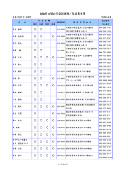 自動車出張封印委託業務／取扱者名簿