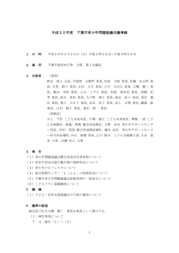 平成25年度 千葉市青少年問題協議会議事録