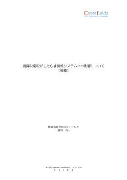 消費税増税がもたらす情報システムへの影響について