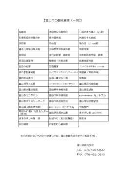 【富山市の観光資源（一例）】