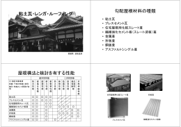 粘土瓦・レンガ・ルーフィング 勾配屋根材料の種類 屋根構法と検討を