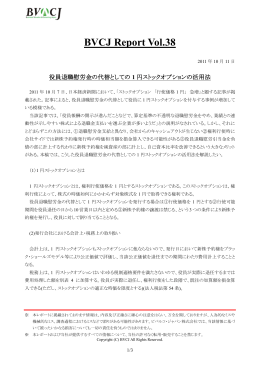 BVCJ Report Vol.38 - ビバルコ・ジャパン株式会社(BVCJ)