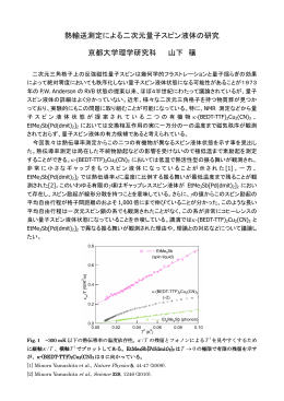 熱輸送測定による二次元量子スピン液体の研究 京都大学理学研究科