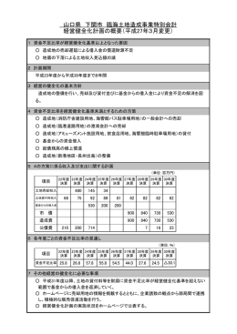 山口県 下関市 臨海土地造成事業特別会計 経営健全化計画の概要