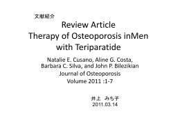 Review Article Therapy of Osteoporosis inMen with Teriparatide
