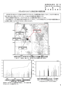 平成27年7月14日からの八丈島近海の地震活動について