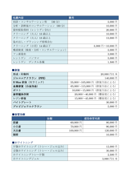 処置内容 費用 初診・コンサルテーション料 （30 分） 5,000 円 分析・診断