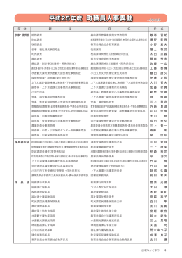平成25年度町職員人事異動・・・4～5ページ [721KB pdfファイル]