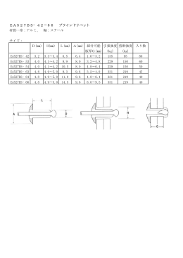 EA527BS−42∼66 ブラインドリベット 材質…傘：アルミ、 軸：スチール