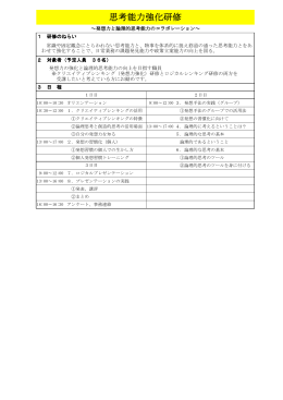 思考能力強化研修～発想力と論理的思考能力のコラボレーション