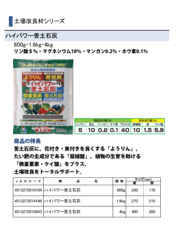 ハイパワー苦土石灰 土壌改良材シリーズ 600g・1.6kg・4kg