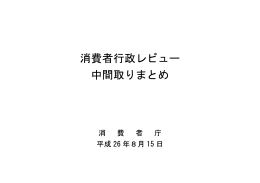 消費者行政レビュー中間取りまとめ（本文）［PDF：364KB