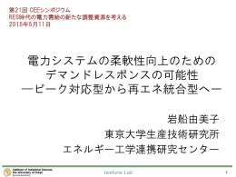 電力システムの柔軟性向上のための デマンドレスポンスの可能性