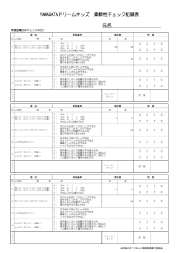氏名 YAMAGATAドリームキッズ 柔軟性チェック記録表