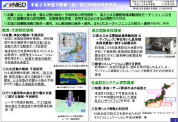 平成26年度予算額（独）防災科学技術研究所