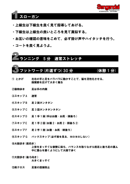 練習メニュー(2014.9.13)