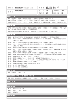 授業科目 担 当 者 森田 喜治・阪本 裕子 森定美也子 ほか 学 科 名 言語