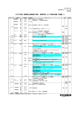 ≪2012年度 長崎県立長崎東中学校・高等学校 カナダ海外研修 行程表 ≫