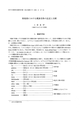 南琉球における親族名称の記述と比較