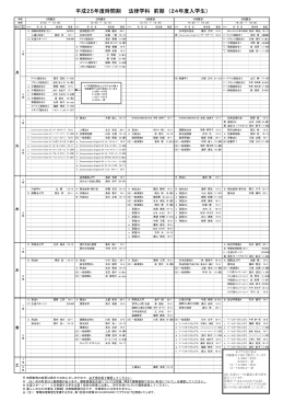 平成25年度時間割 法律学科 前期 （24年度入学生）