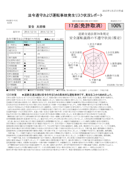 17点(免許取消) 100%